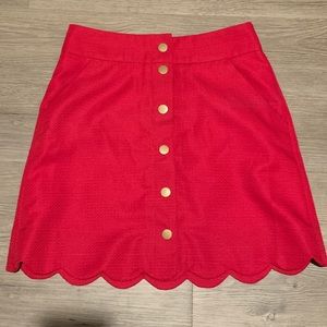 J Crew Scalloped Front Button Skirt